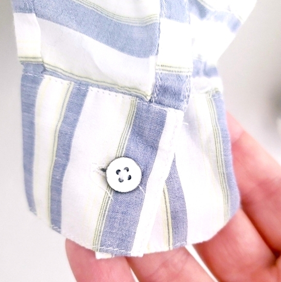 Columbia Blue Gray Striped Early Tide Long Sleeve Blouse Shirt - Size S - Picture 5 of 6